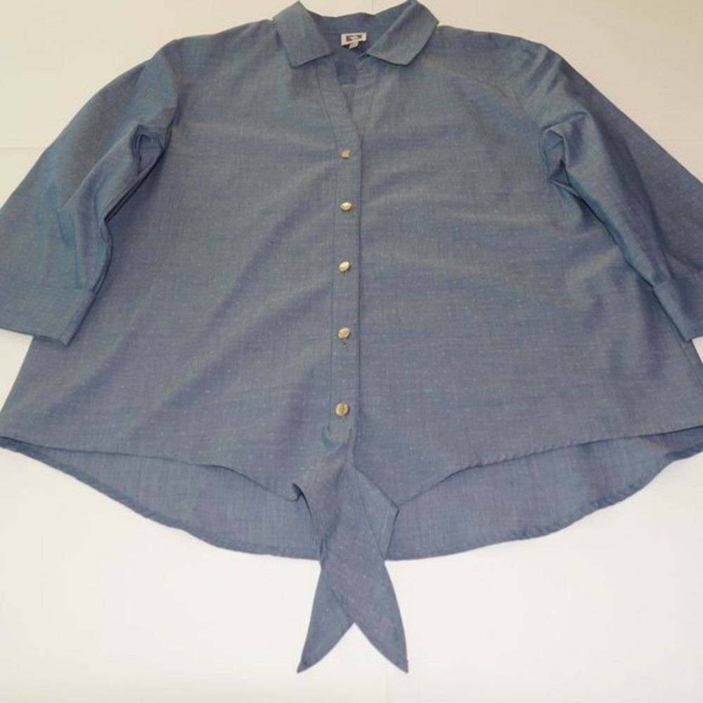 Anne Klein Blue Shirt - Size‎ L.